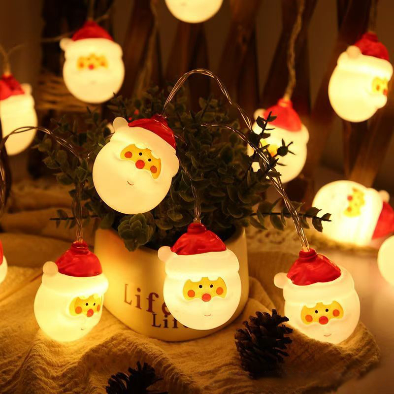 LED Santa Claus Snowman & Crutch Light String
