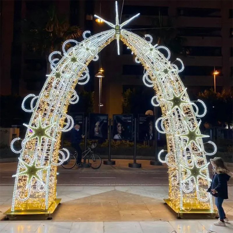 LED 3D Snowman Arch Model IP65 PVC Tunnel Park Promenade for Holiday