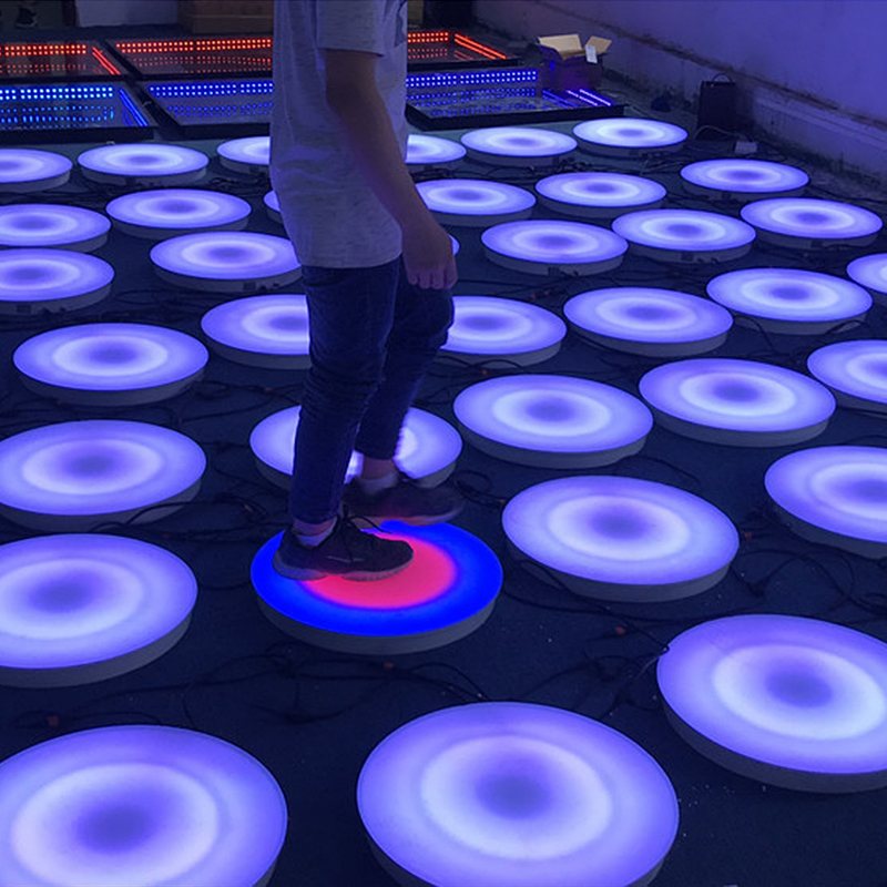 LED Dance Floor RGB Changing Stage Light E27 Bulb Base IP65 Sound-Activated