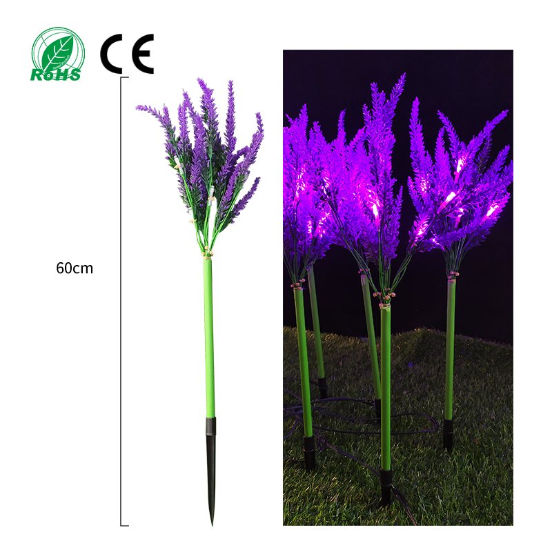 LED Garden Decorative LED Solar Lavender Lamp for Landscape Path Yard Lights