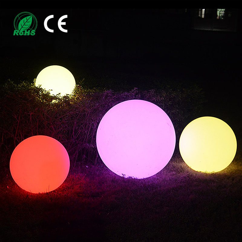 PE LED Luminous Stone Lights Solar Powered RGB Color Temperature Ball IP65