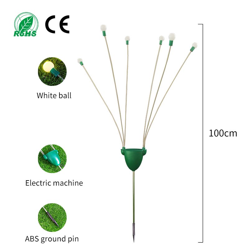 Solar Net Red Electric Firefly Ground Plug New Lawn LED Park Decoration