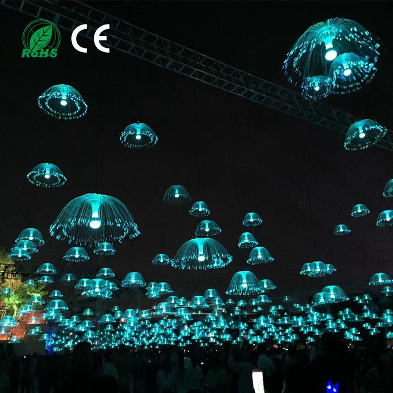 LED Fiber Optic Jellyfish Lamp for Christmas Decorations IP65 Rated