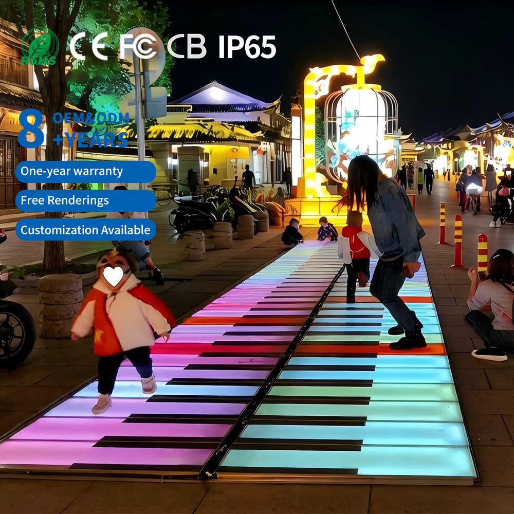 Customizable DMX Interactive Night Club Dance Floor Light Piano Key Key Disco