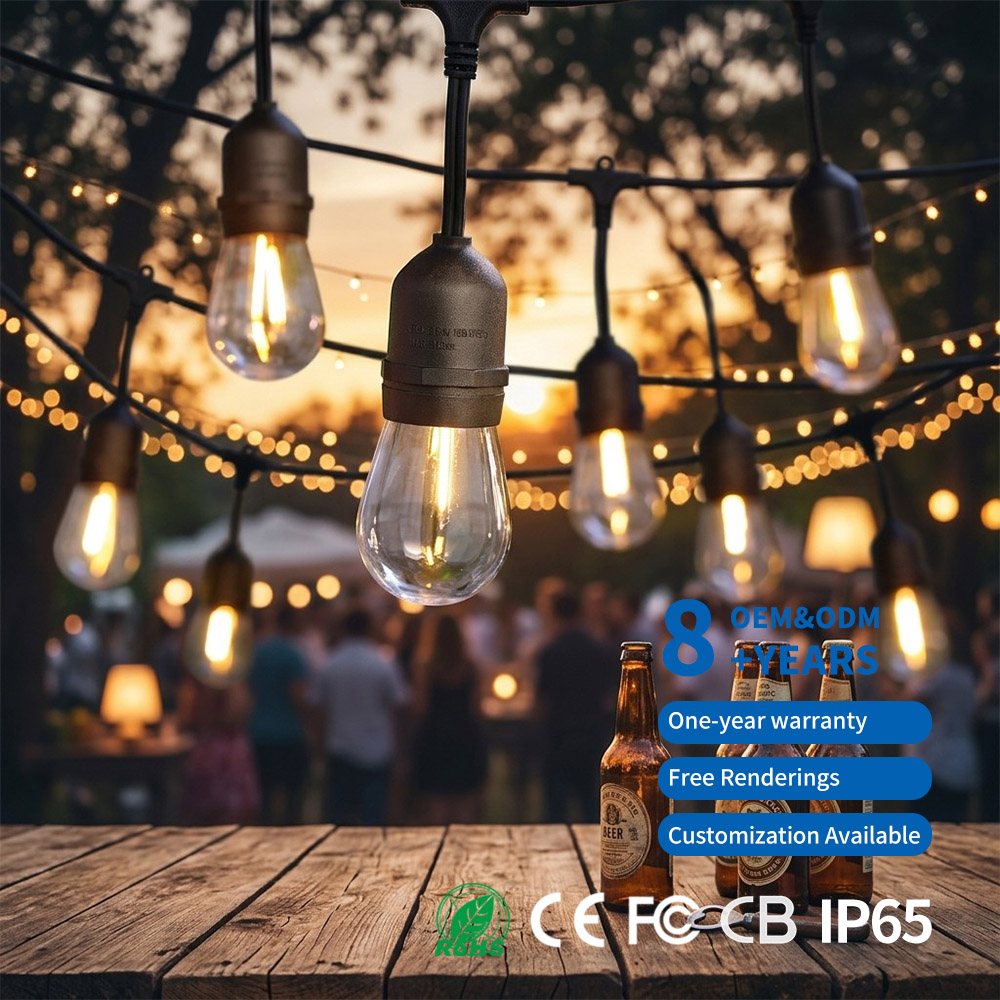 IP65 S14 Light String for Party Decor for Holiday Wedding Christmas Camping