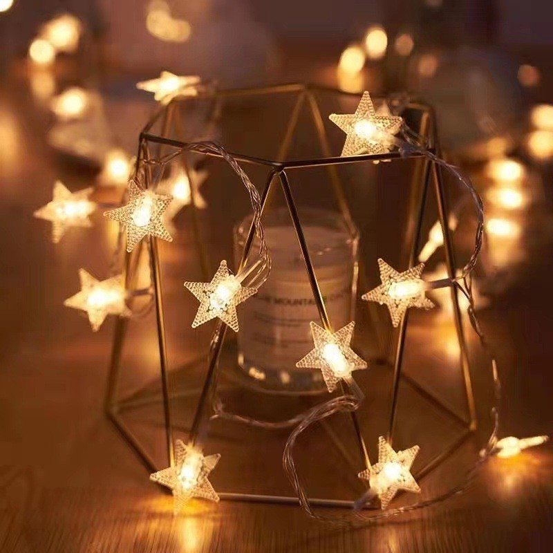 Battery Globe Fairy String Lights with Star Snowflake Covers