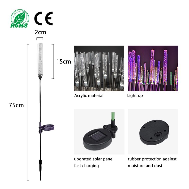 Solar Reed Landscape Light with Color-Changing Garden Glow