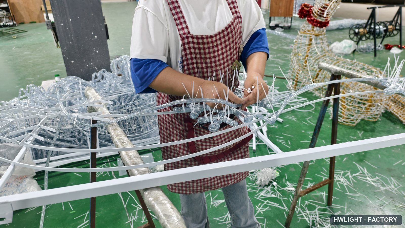 Decorative lighting hand assembly