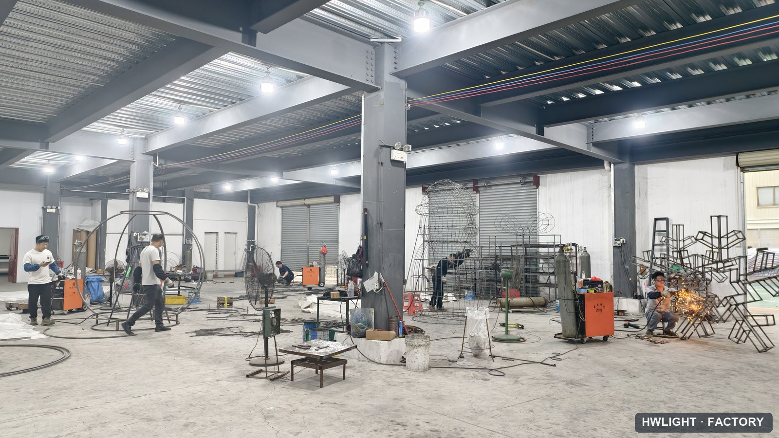 Custom lighting metal fabrication workshop