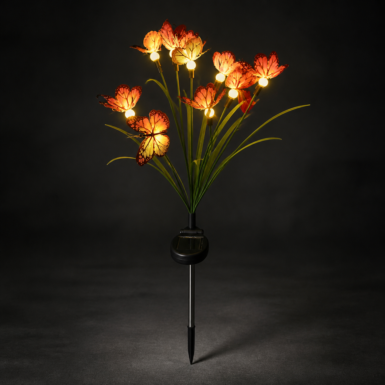 Solar Powered Deck LED Chrysanthemum Flower Light Artificial Flower