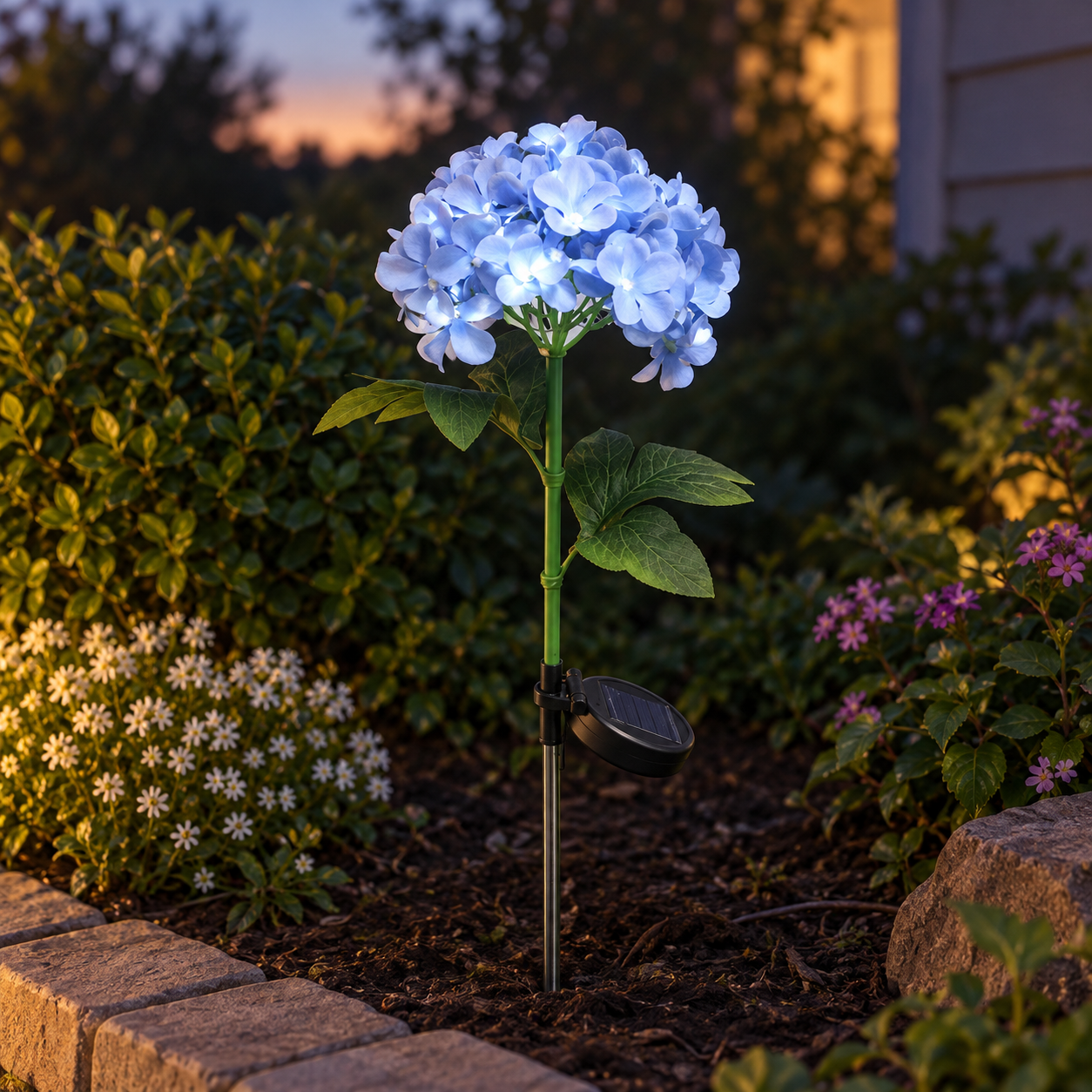Solar Hydrangea Garden Stake Light for Landscape Borders Solar Hydrangea Garden Stake Light for Landscape Borders