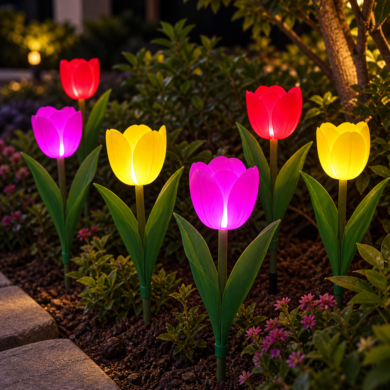 Simulated Tulip Landscape Light for Garden Displays Simulated Tulip Landscape Light for Garden Displays