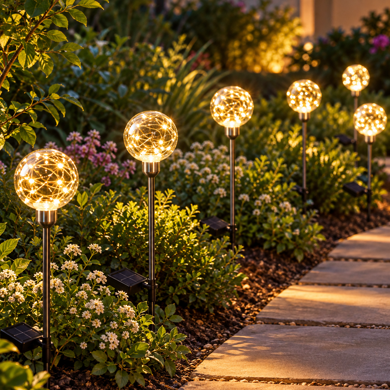 Solar Wire Ball Garden Stake Light for Path Borders Solar Wire Ball Garden Stake Light for Path Borders